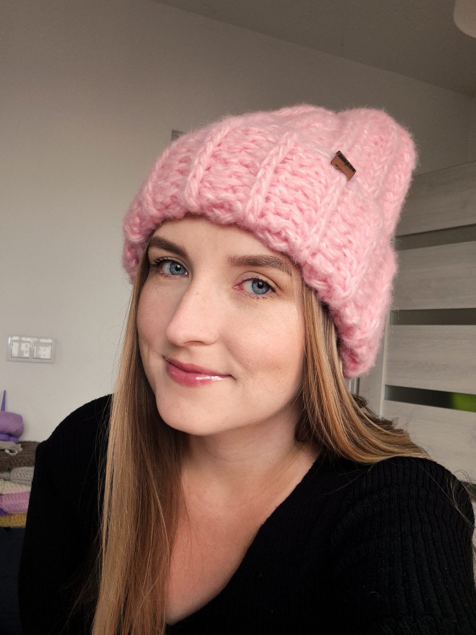 Fluffy Beanie - róż